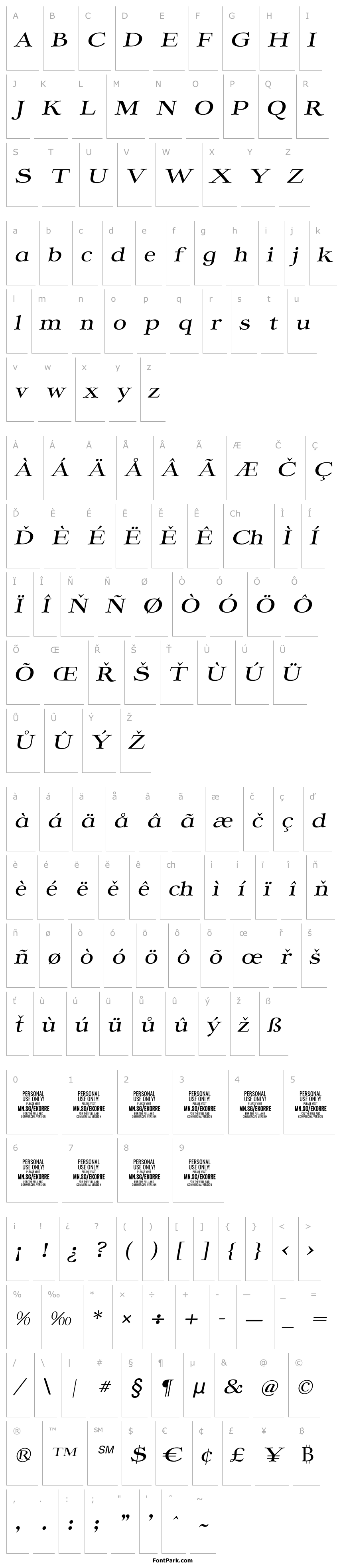 Overview Ekorre PERSONAL USE ONLY Regular Italic