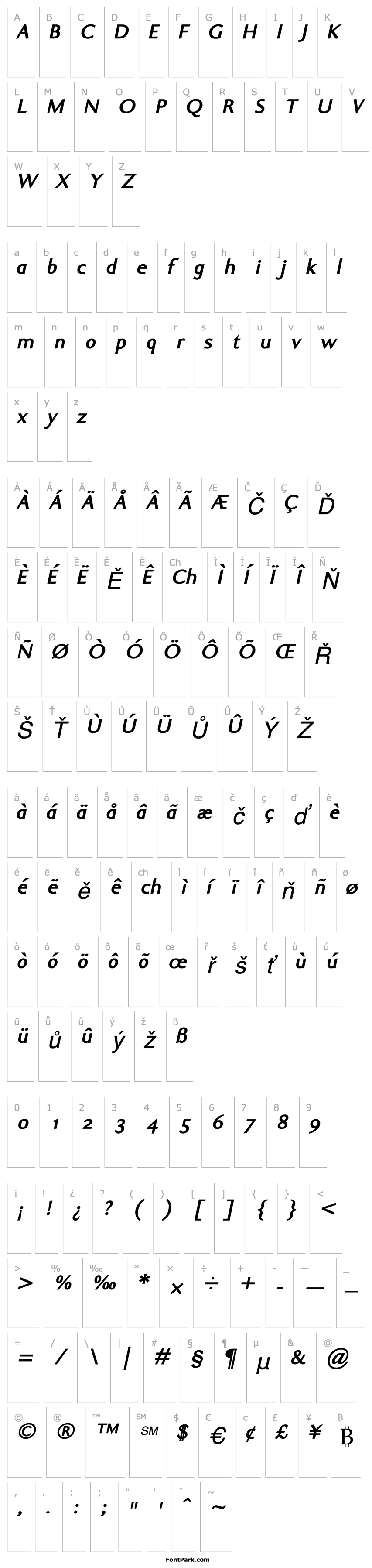 Přehled Ela Sans XBold Italic PDF