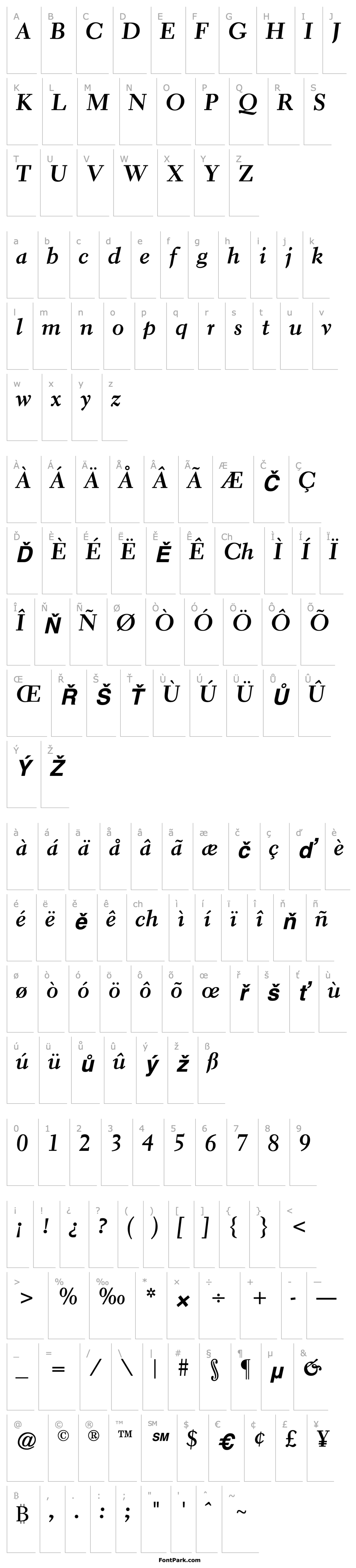 Overview Elante CG Bold Italic