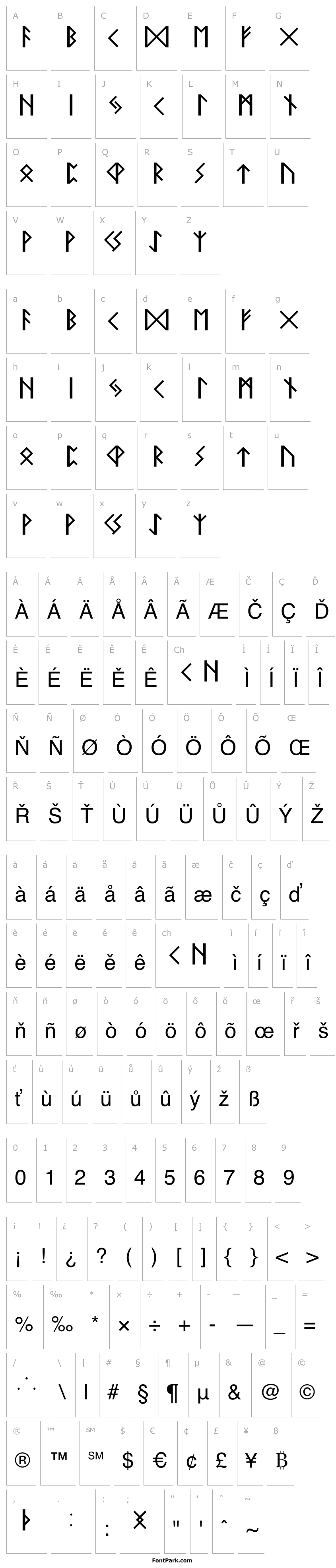 Overview Elder Futhark Regular