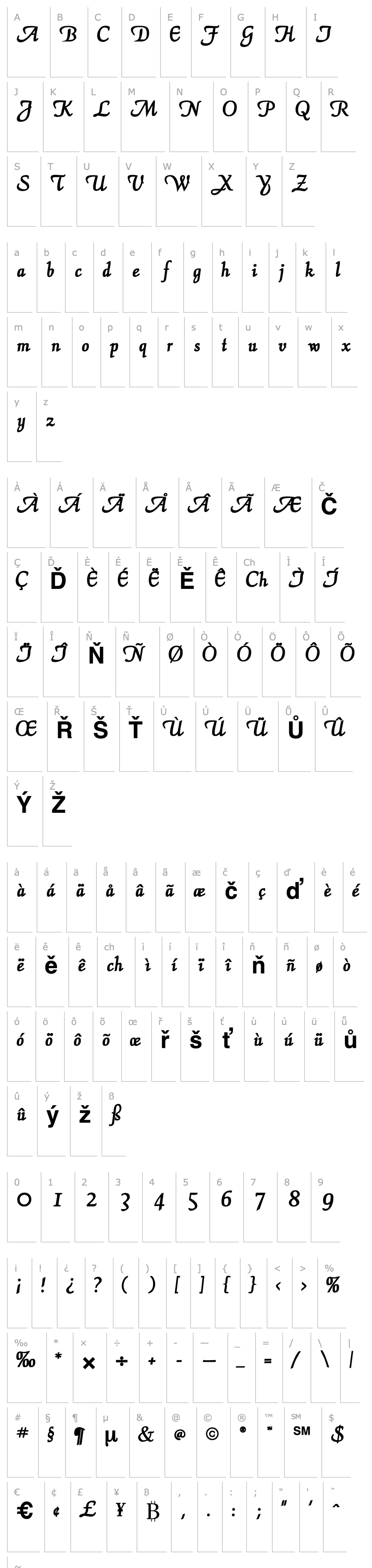 Přehled ElegansScriptSSK Bold