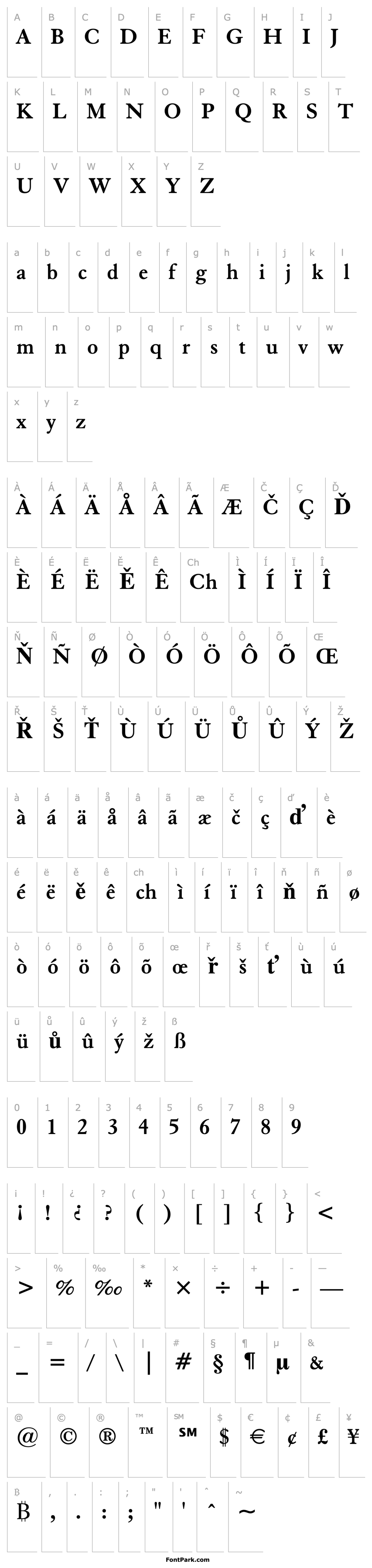 Overview Elegant Garamond Bold BT