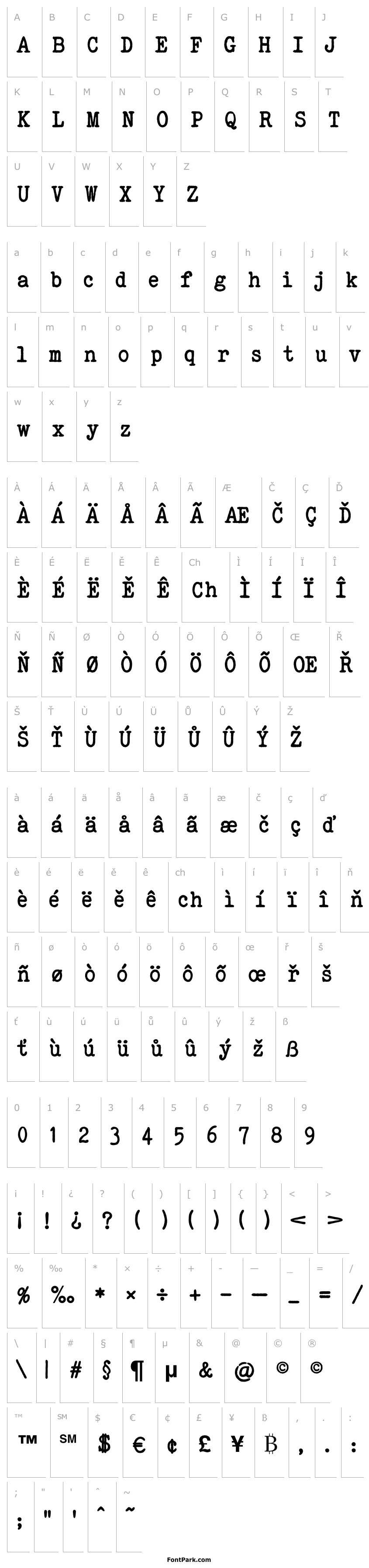 Přehled ELEGANT TYPEWRITER Bold