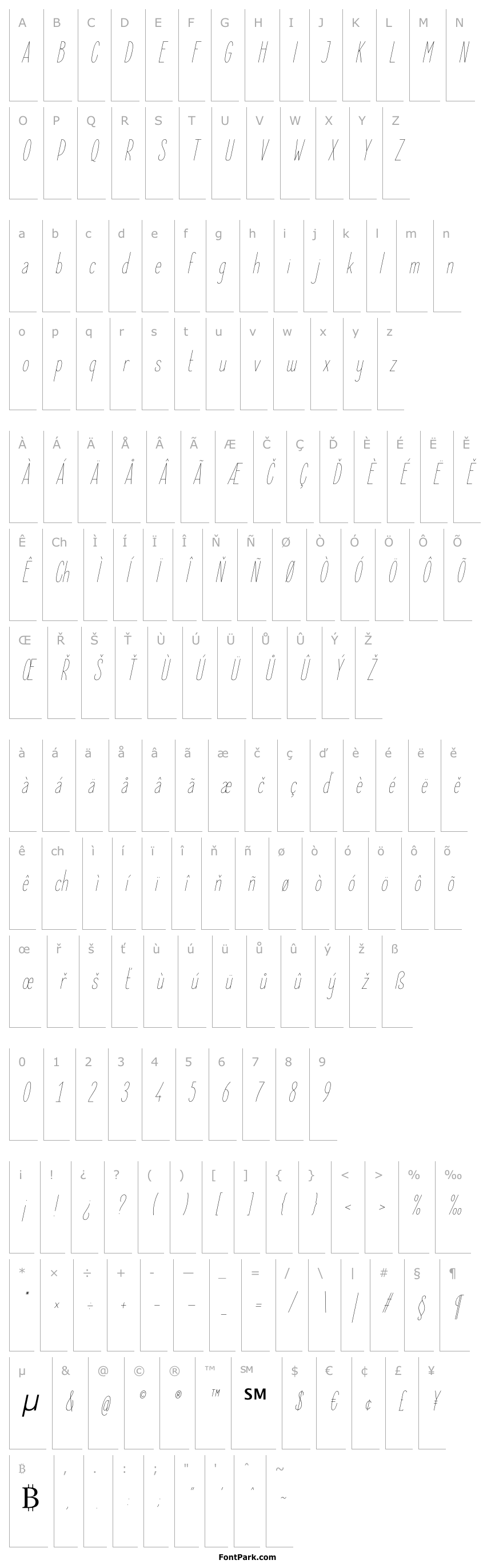 Overview ElegantSans-ThinItalic