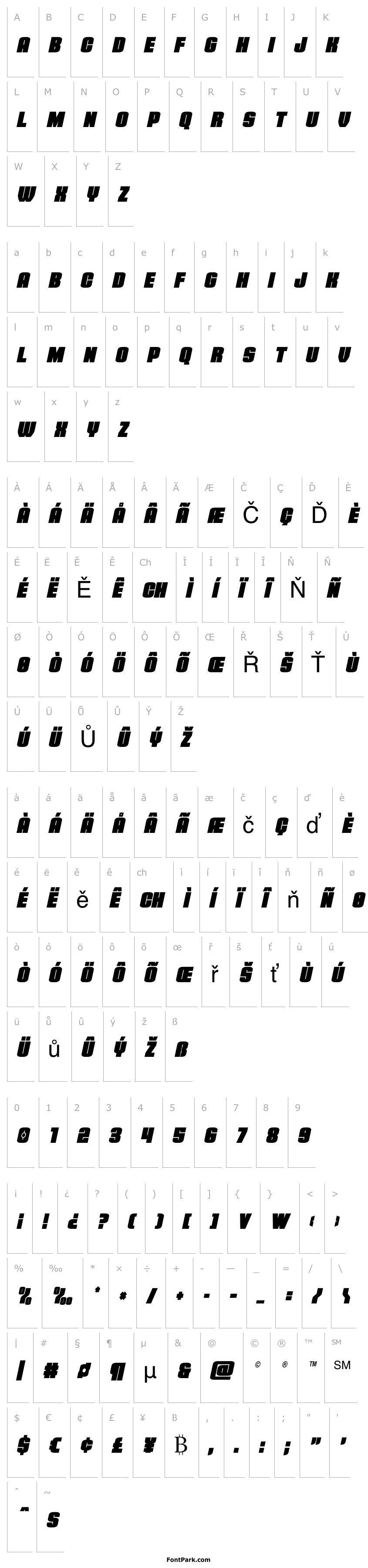 Přehled Elephant Gun Condensed Italic