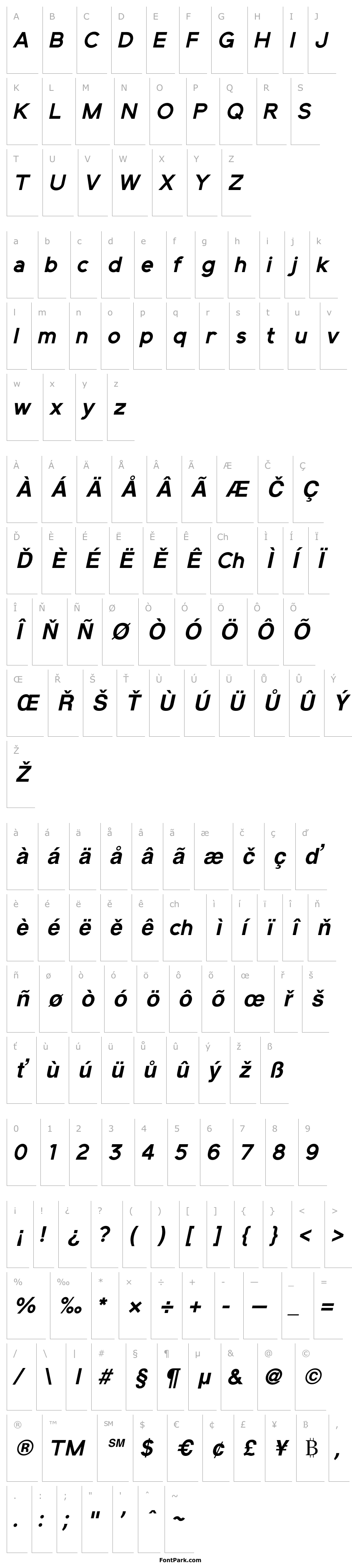 Přehled Elliot Sans Bold Italic