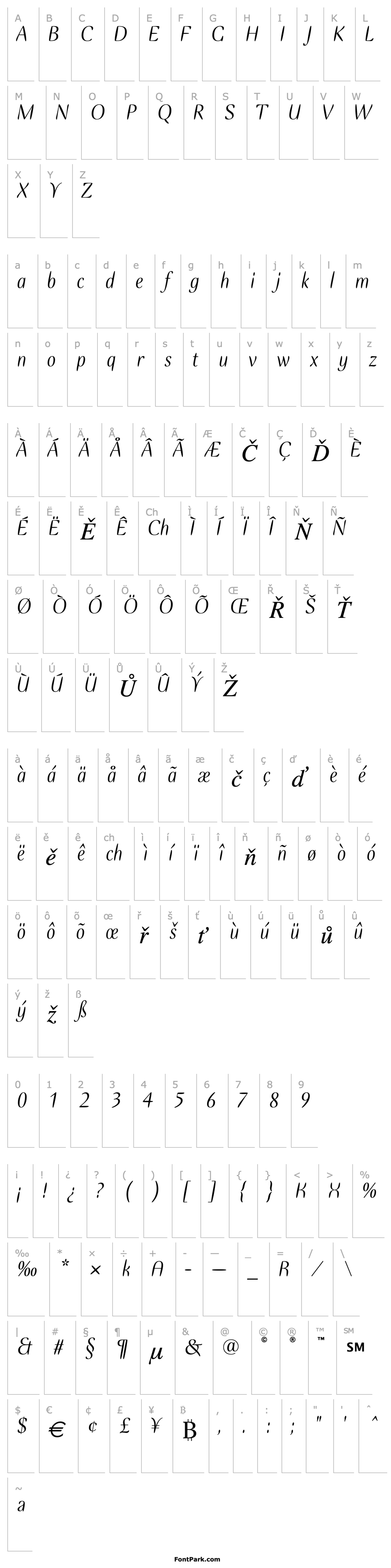 Přehled EllipseITC-Italic