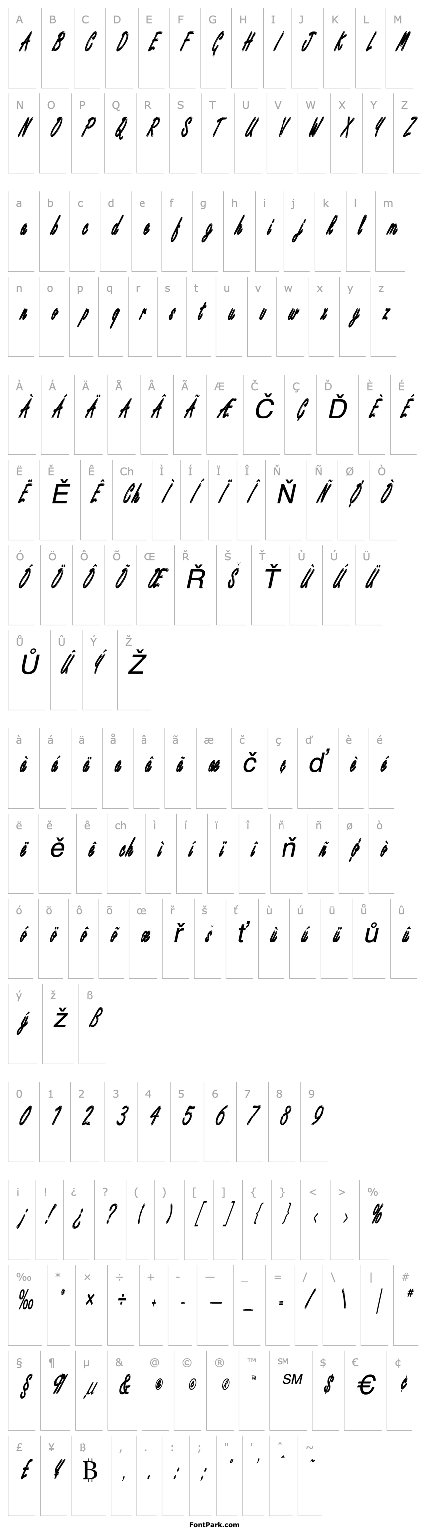 Přehled Encino Xtra Condensed Italic