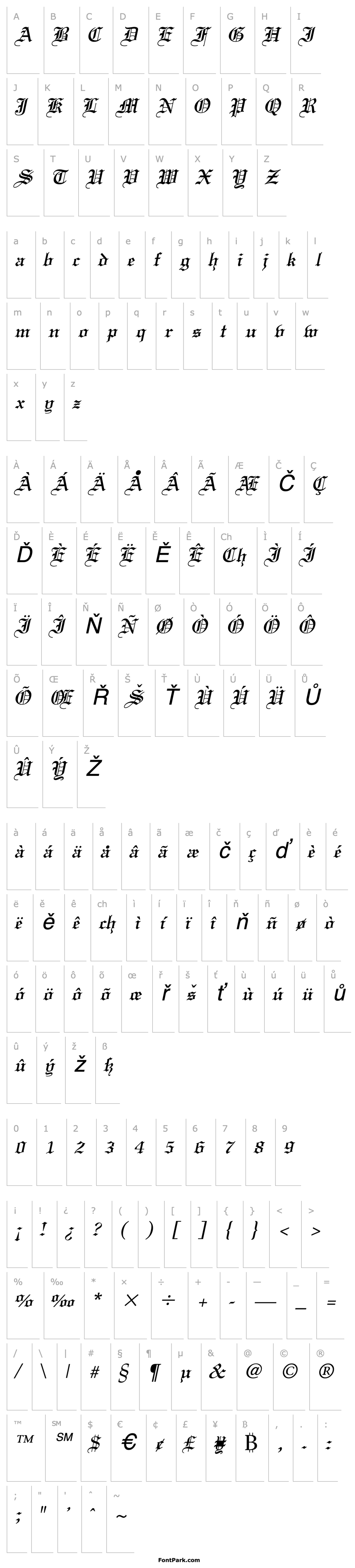 Overview England Italic