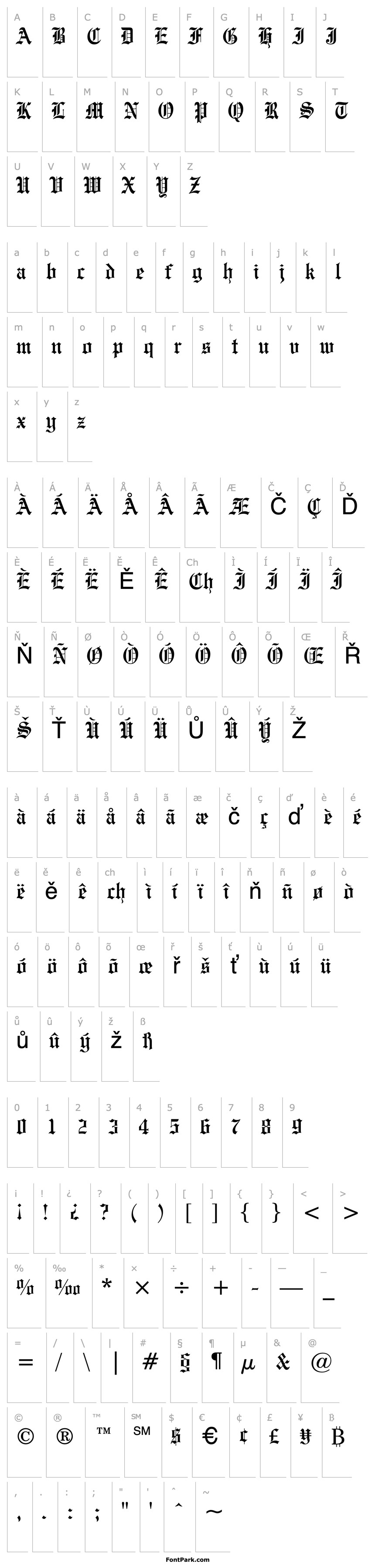 Přehled Engraved Condensed Normal