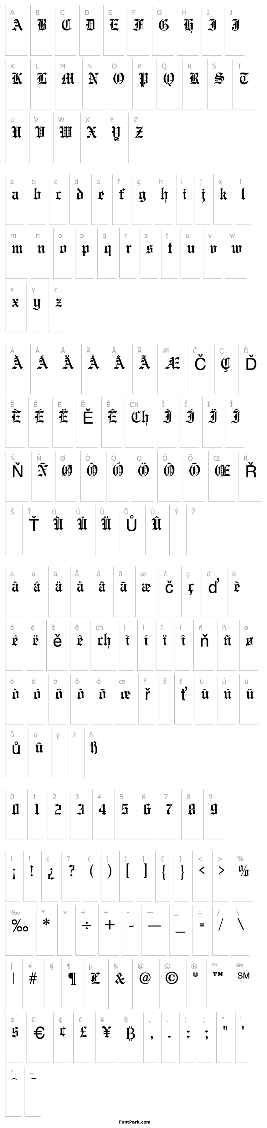 Overview Engravers Old English Normal