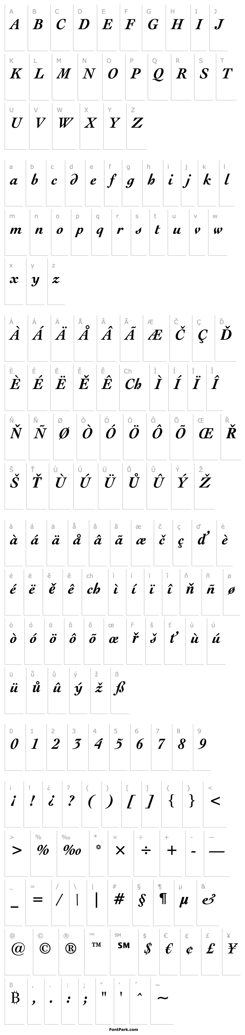 Overview EngrvOs205 BT Bold Italic