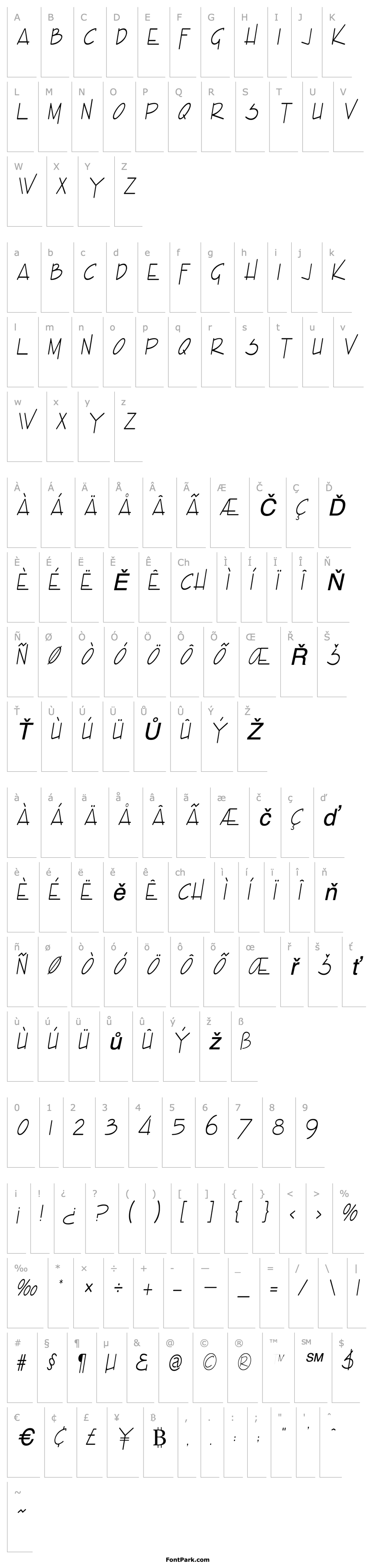 Přehled Enview Condensed Light Italic