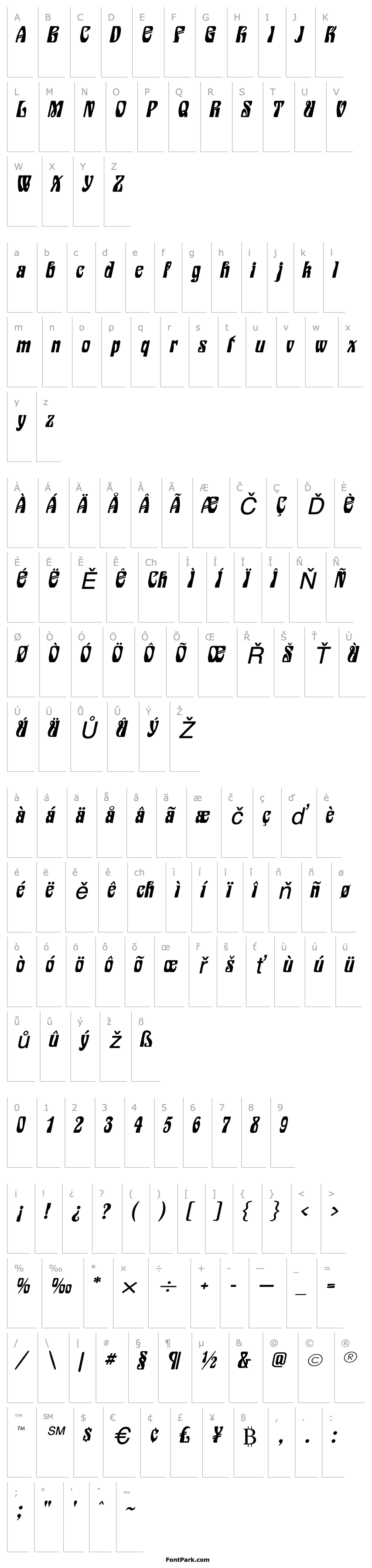 Přehled Epic Wide Italic