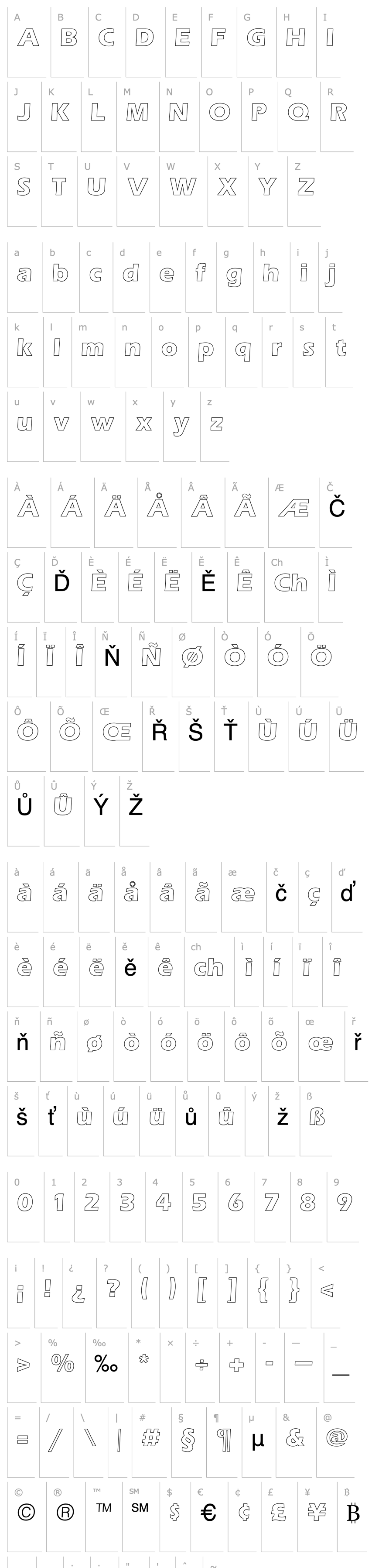 Přehled Eras Outline Regular