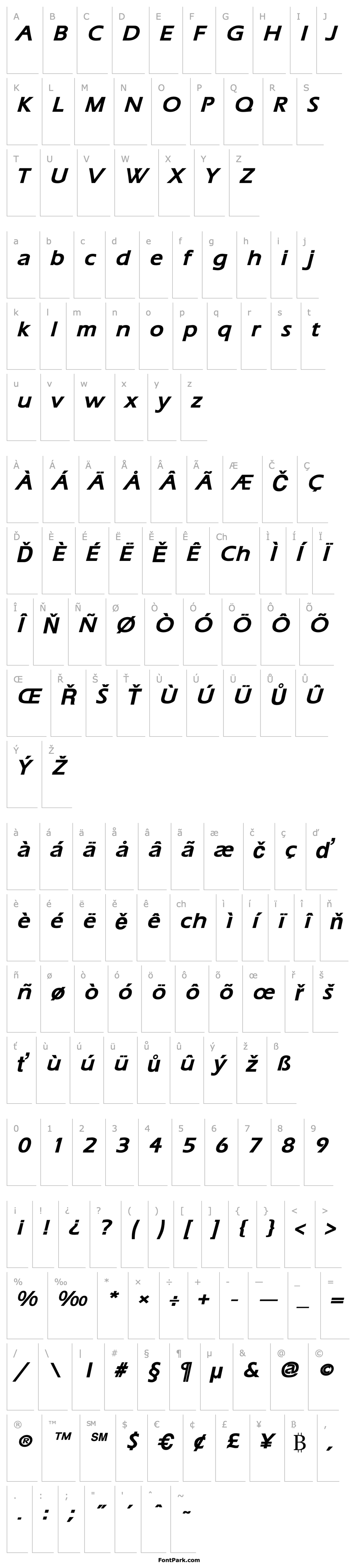 Overview Ergoe-Mild Bold Italic