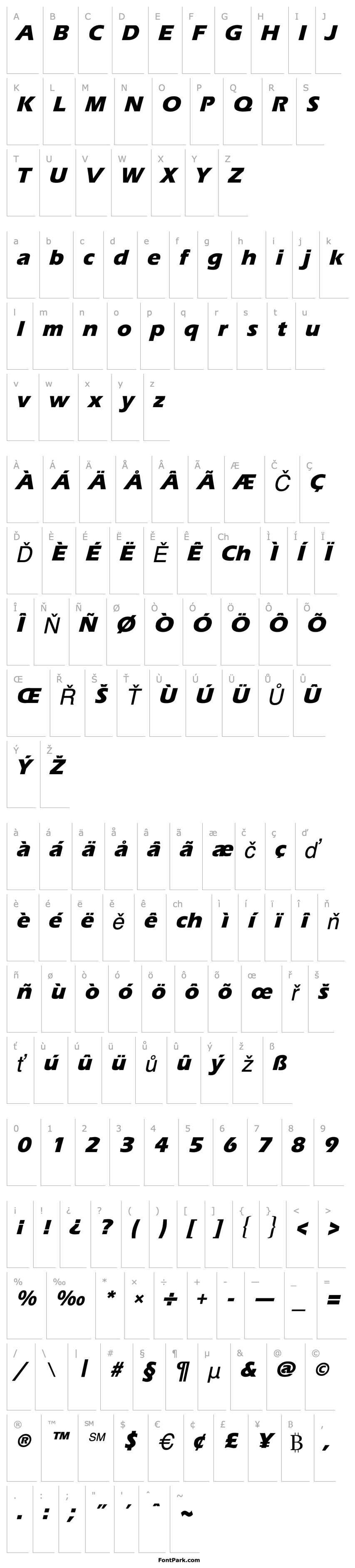 Přehled Ergoe-Mild Extrabold Italic