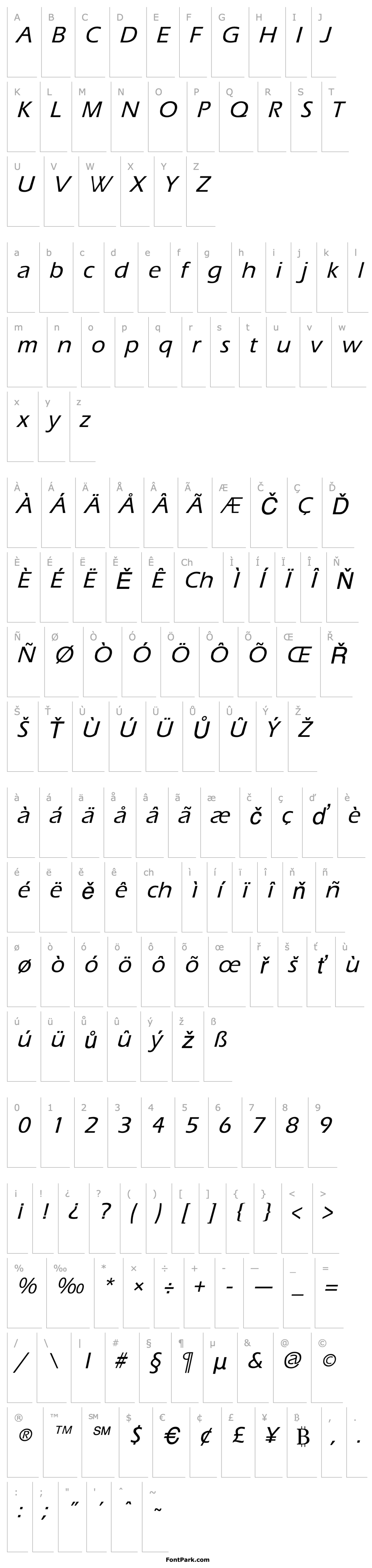 Overview Ergoe-Mild Italic