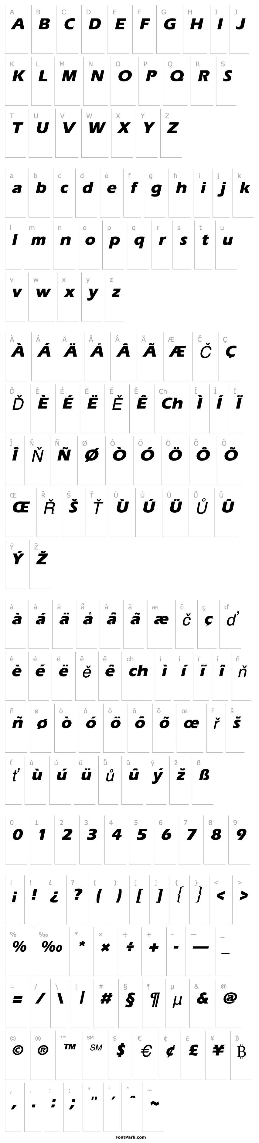 Přehled ErgoeExtrabold Italic