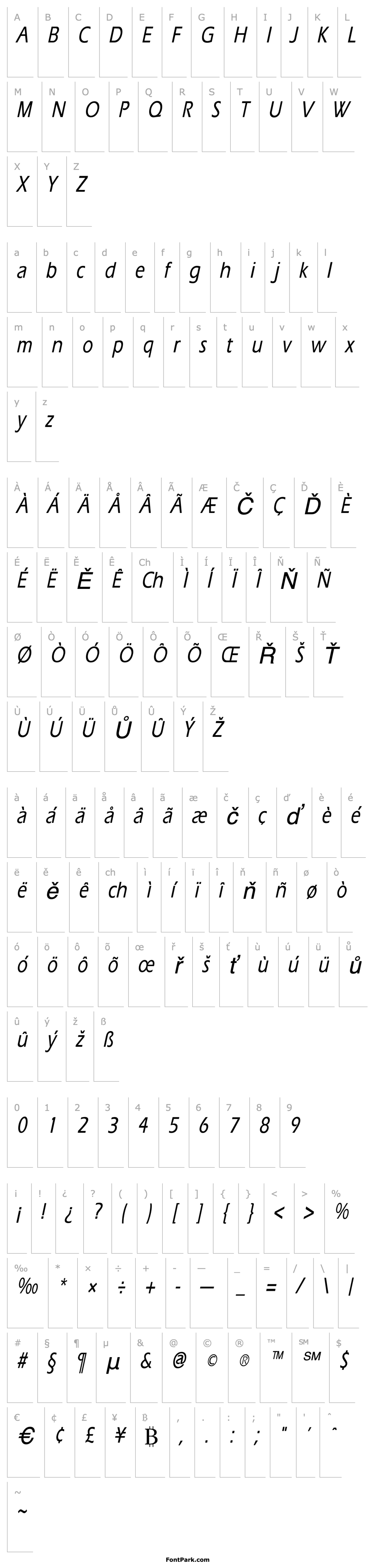 Přehled ErgoeMediumCondensed Italic