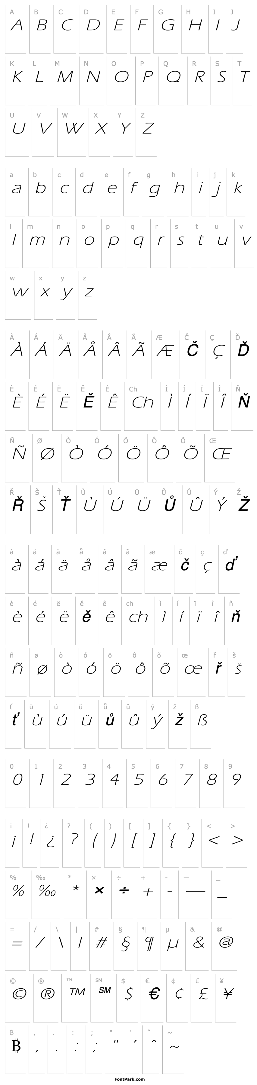 Overview Eric Lite Extended Italic