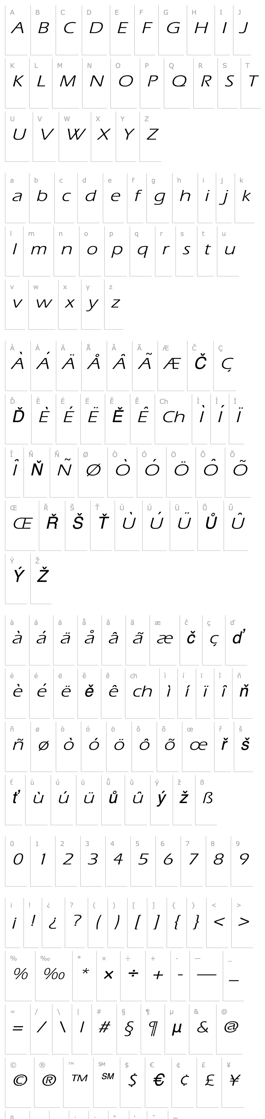 Přehled Eric Wide Italic