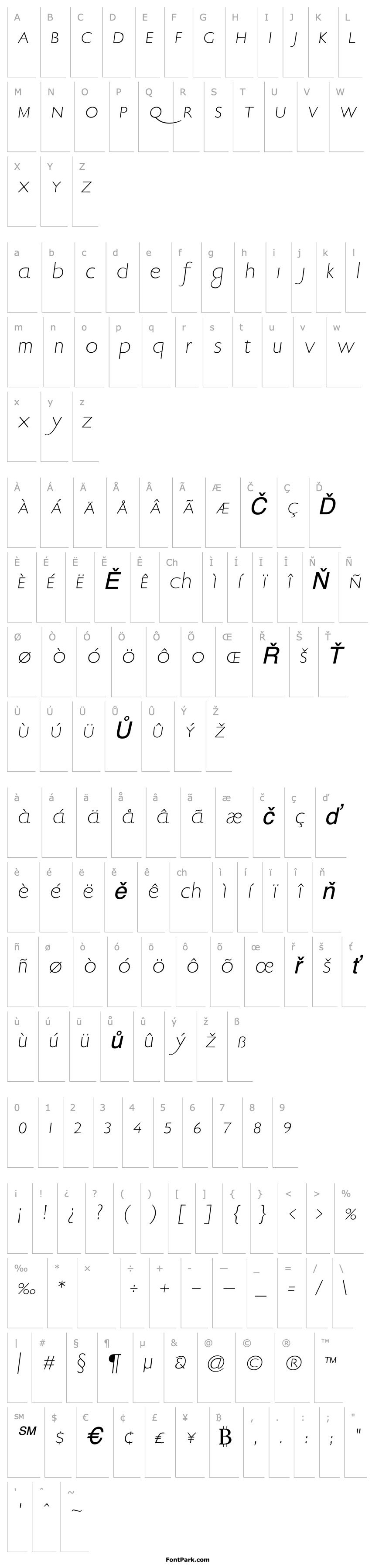 Overview EricSans Italic