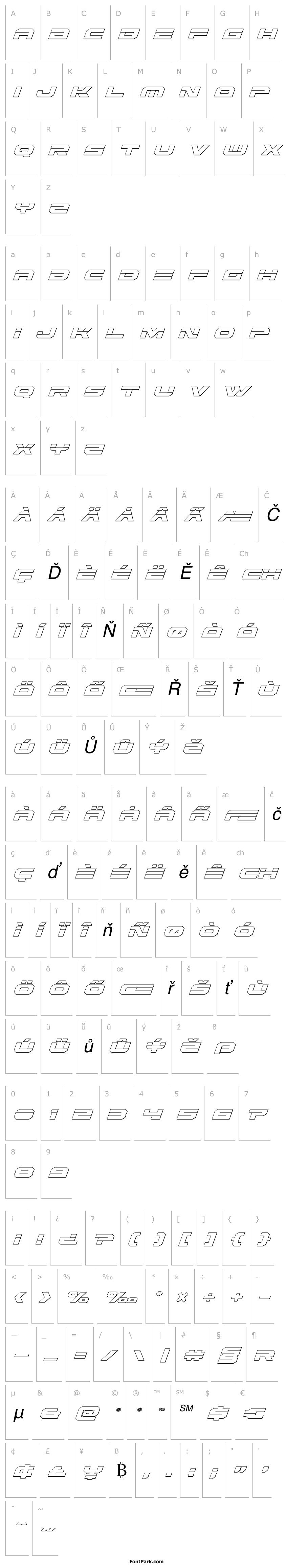 Přehled Eridanus 3D Italic