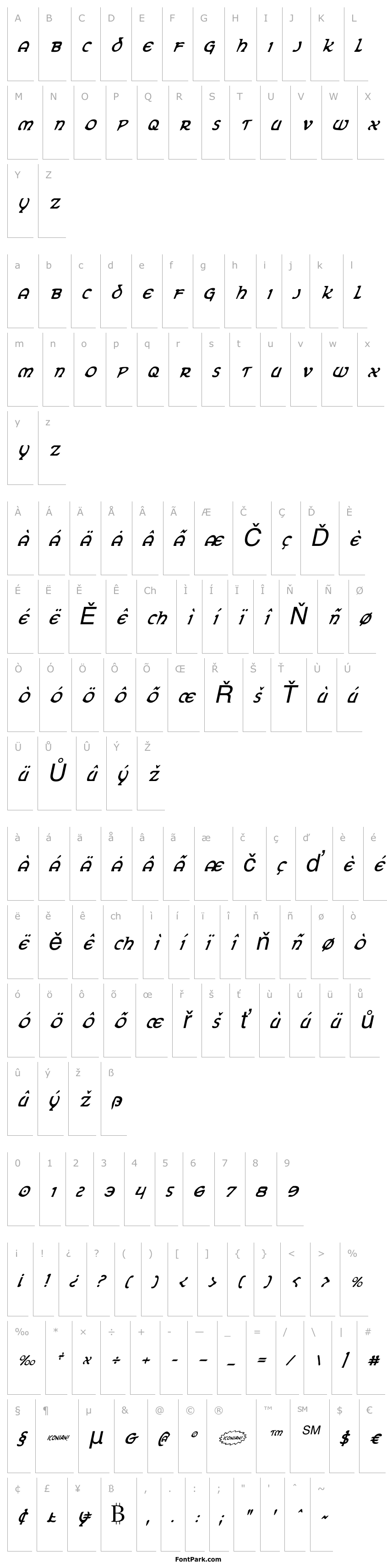 Přehled Erin Go Bragh Condensed Italic