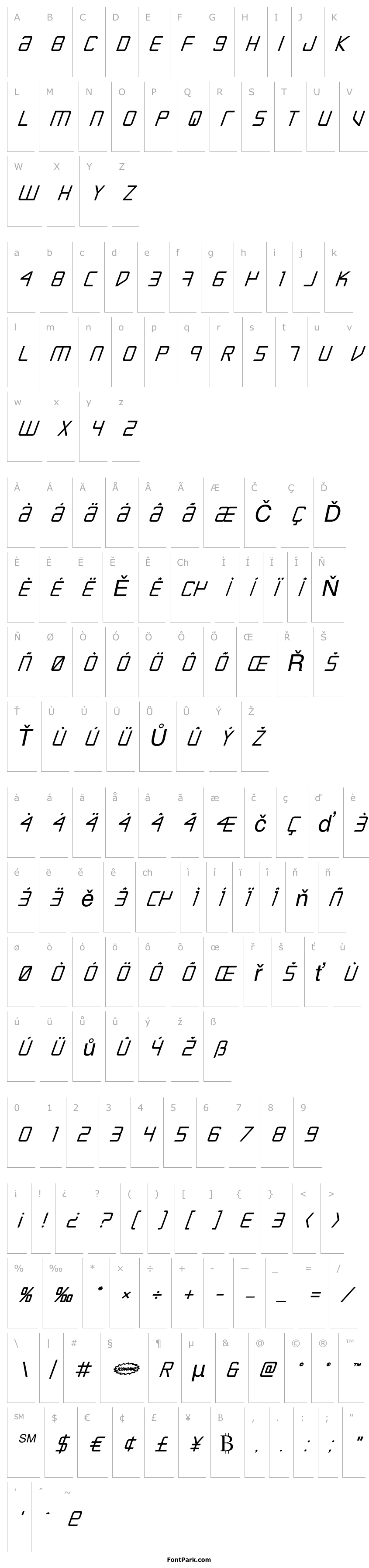 Přehled Escape Artist Bold Italic
