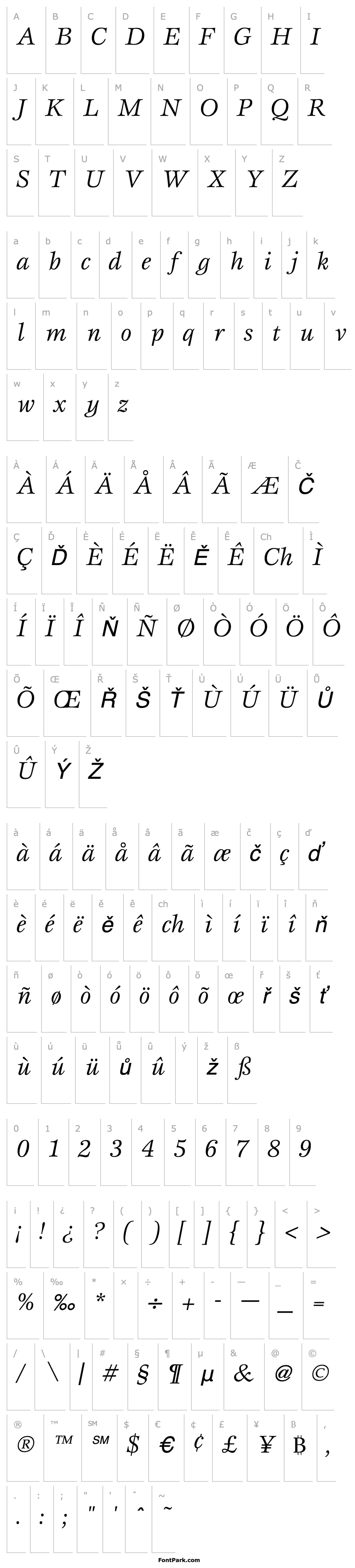 Overview Esprit Italic