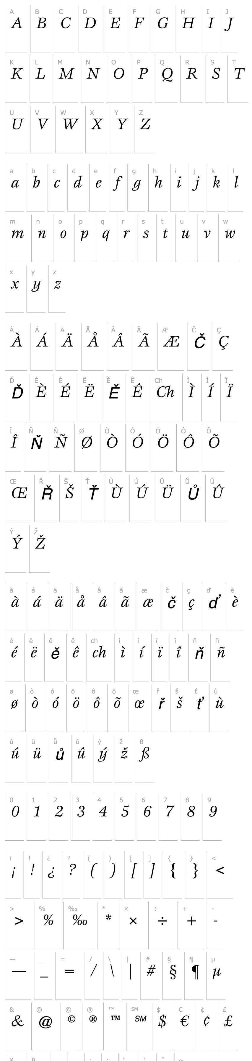 Přehled EspritStd-BookItalic