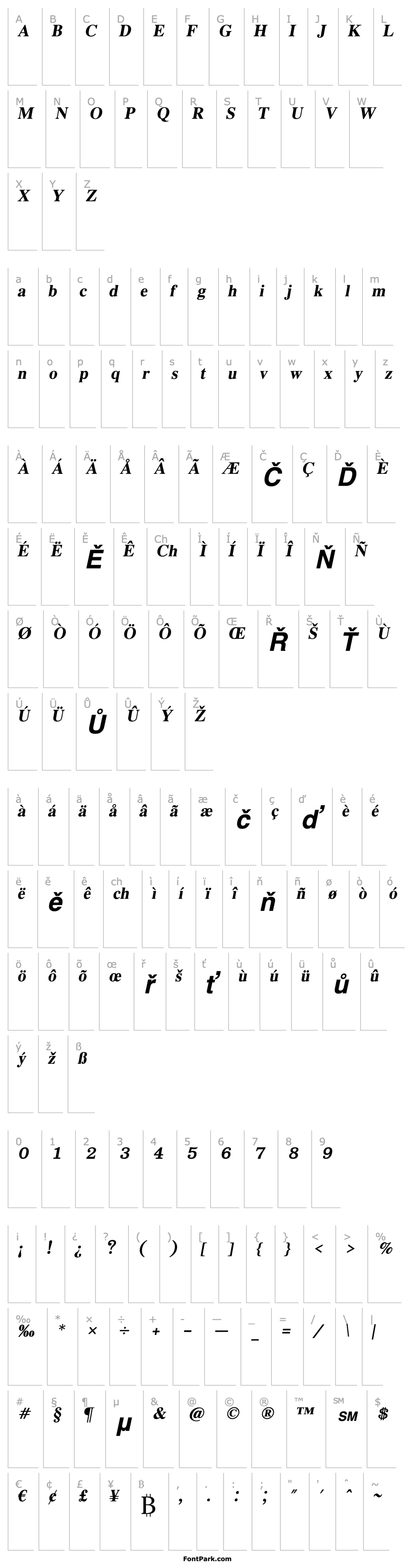 Overview EucrosiaUPC Bold Italic