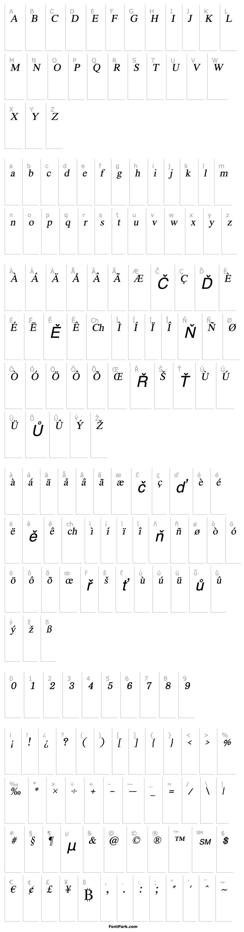 Přehled EucrosiaUPC Italic