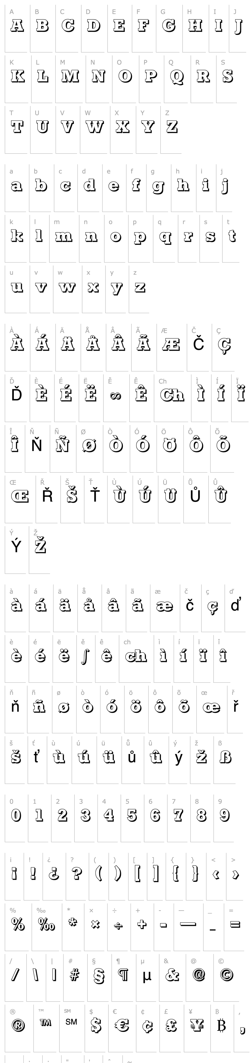 Přehled EugeneBeckerShadow-ExtraBold-Regular