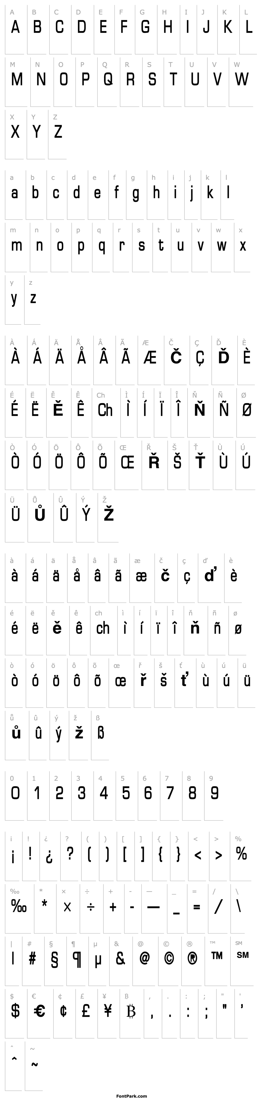 Přehled Eurasia Condensed Bold