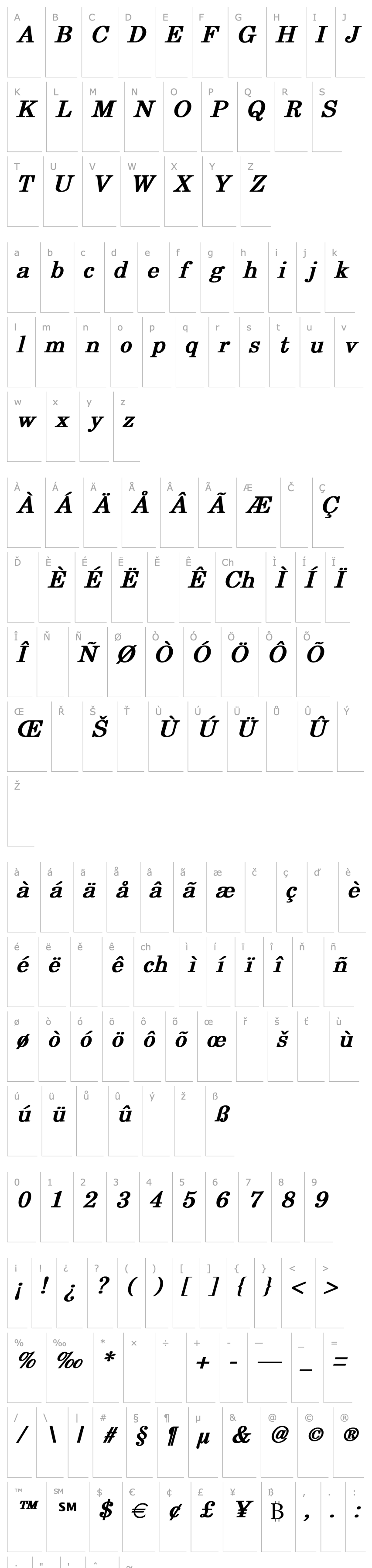 Přehled Eureka Bold Italic