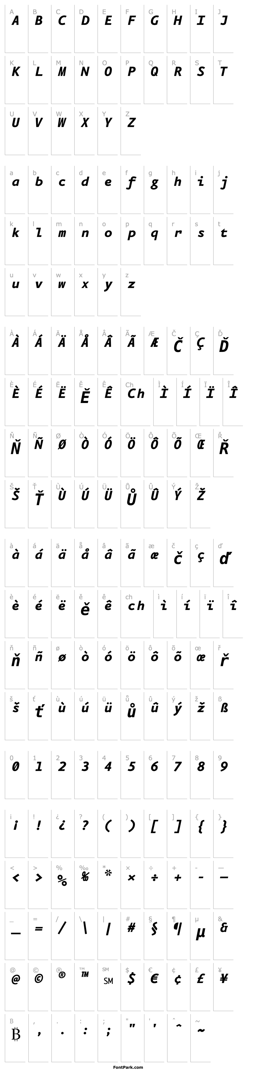 Overview Eureka Mono Bold Italic