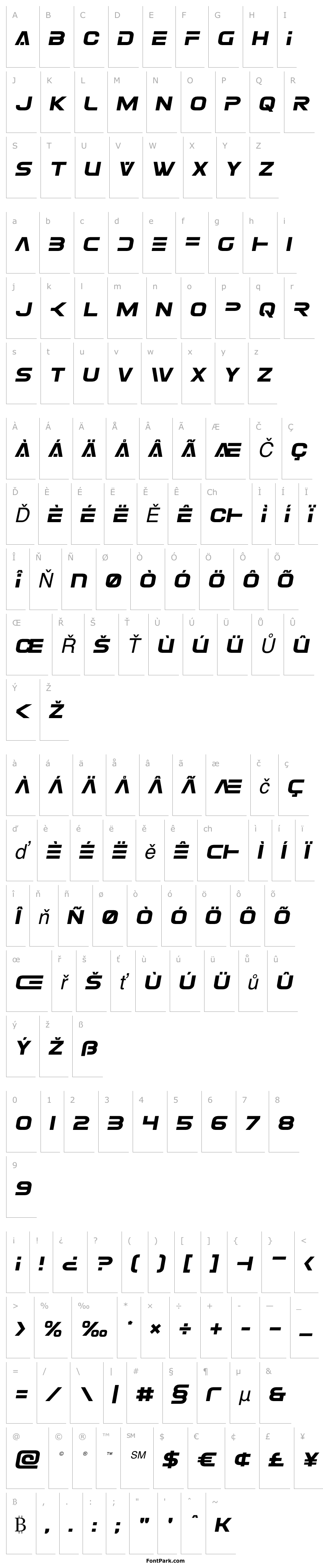 Přehled Eurofighter Semi-Italic