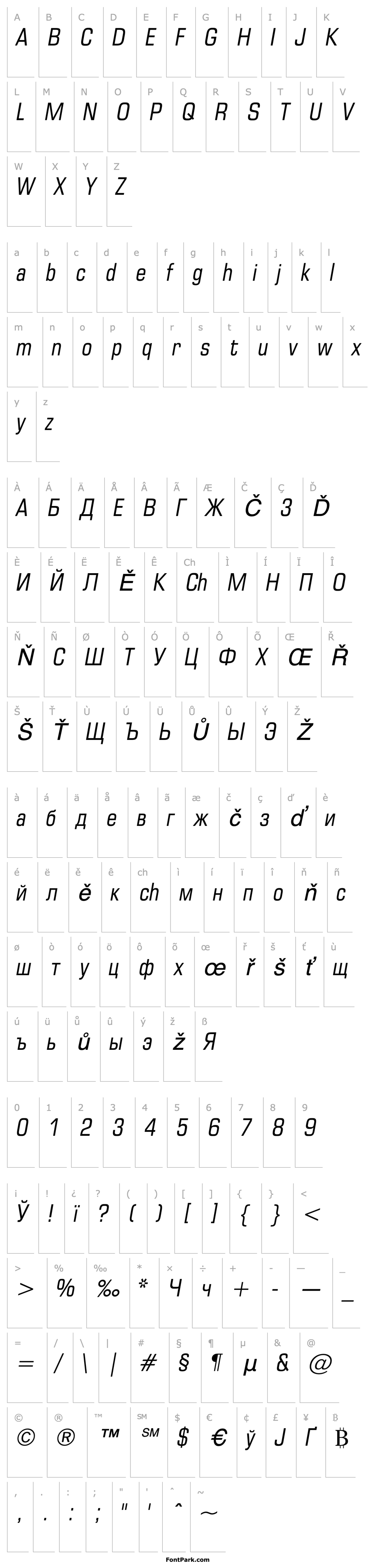 Přehled EuropeCond-Italic