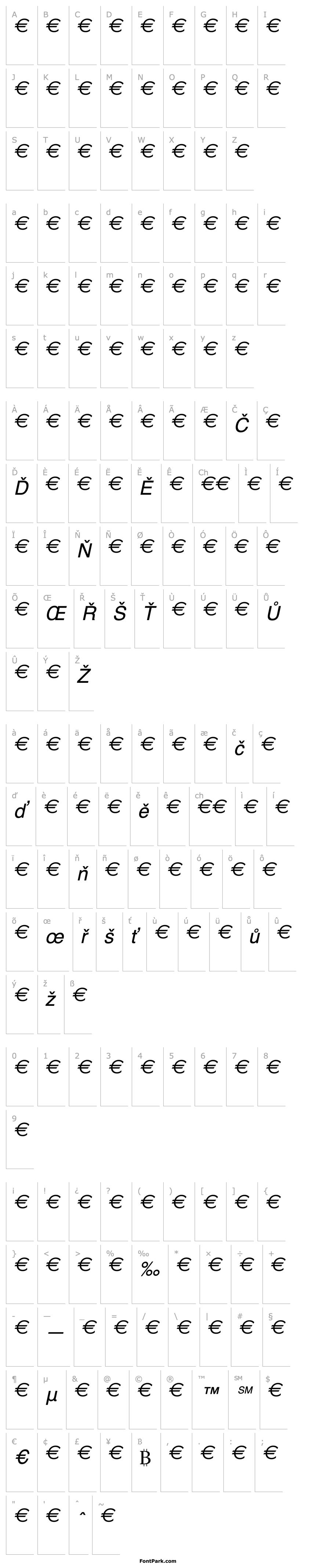 Overview EuroSans-Italic