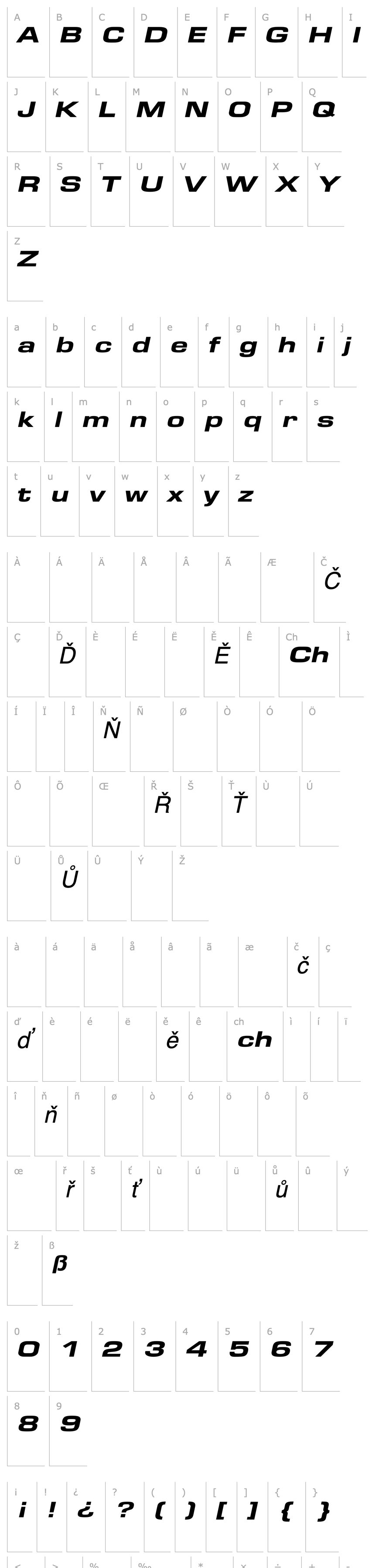 Přehled EuroseHeavyface Italic