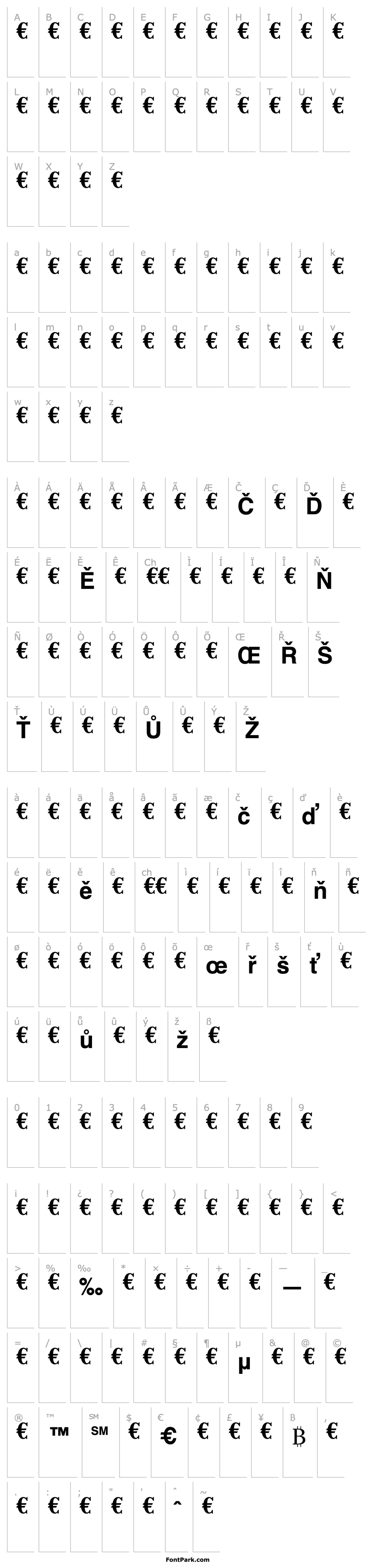 Overview EuroSerif-Bold