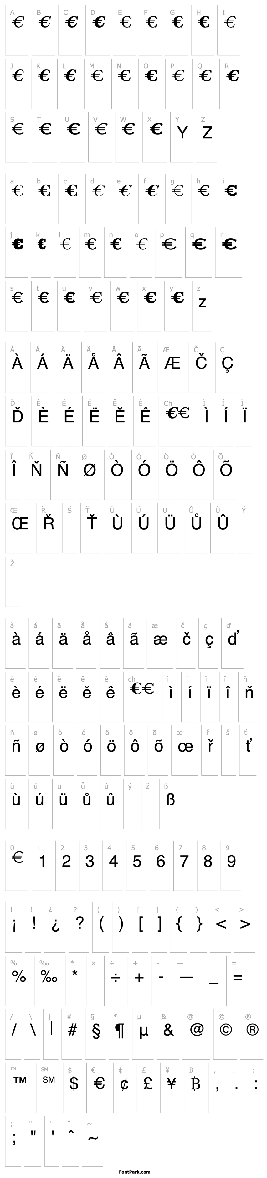 Přehled EuroSerifEF-Eight