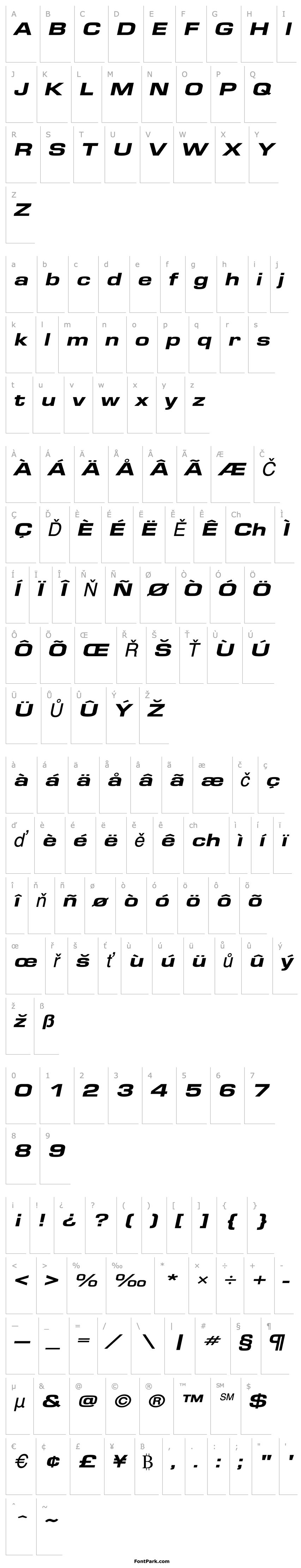 Přehled EuroseWideHeavy Italic