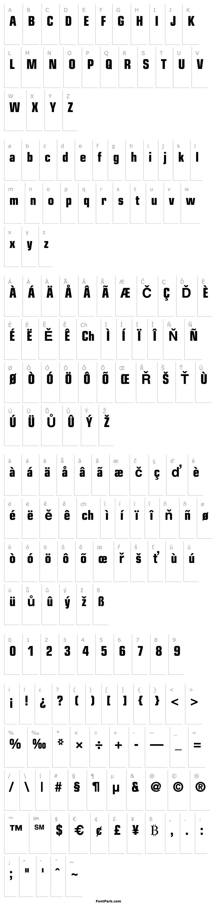 Overview Eurostile-BoldCondensed