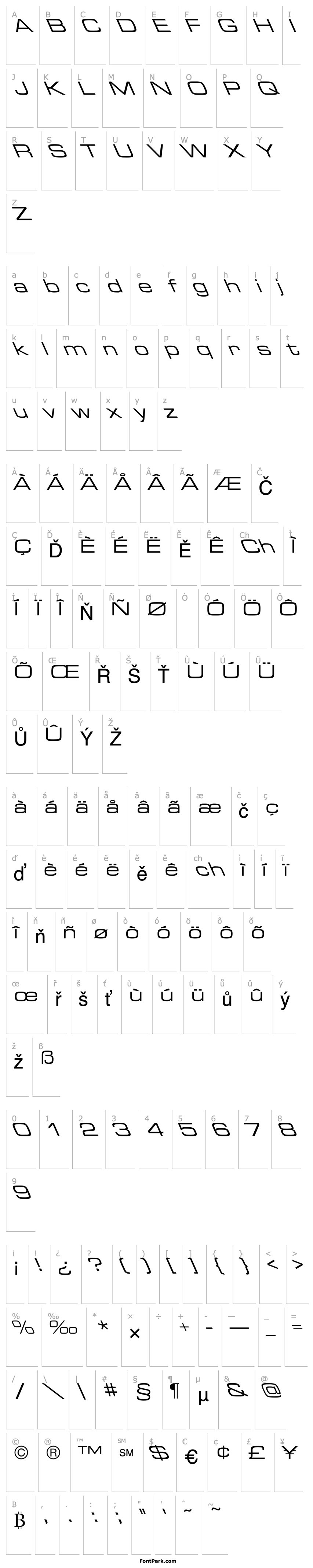 Overview Eurostile Extended Roman Lefty