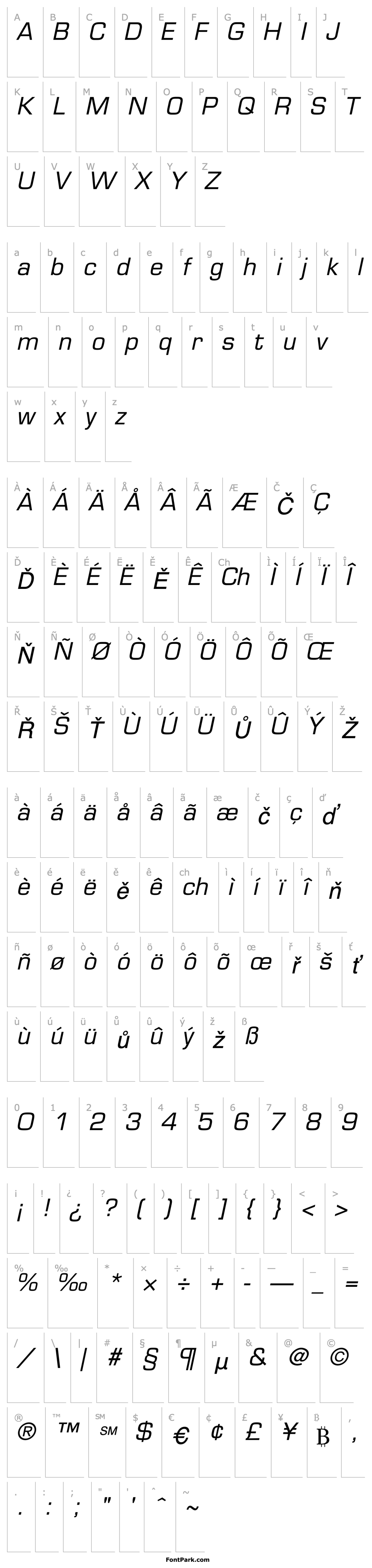 Přehled Eurostile-Oblique