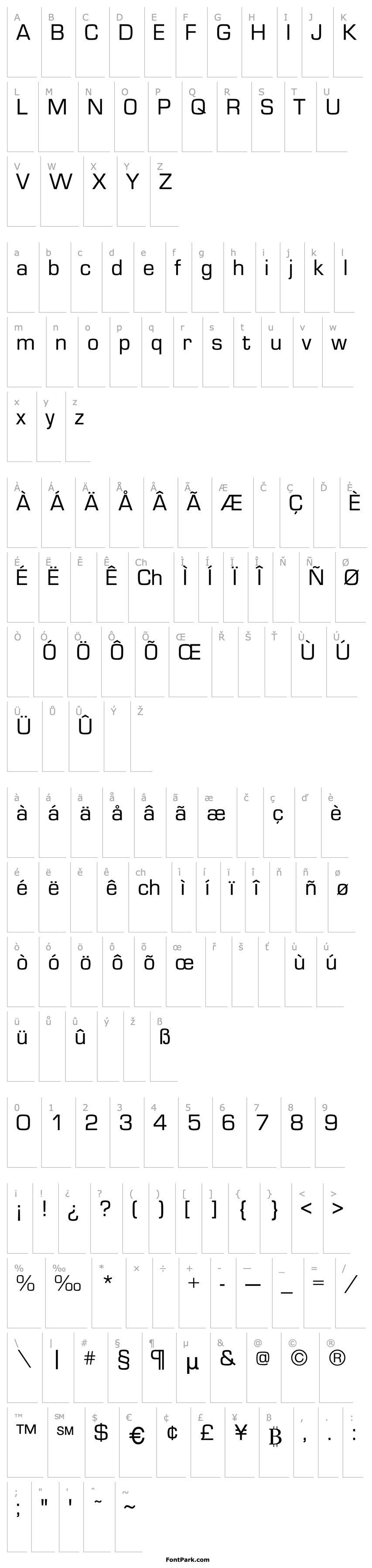 Přehled Eurostile-Roman