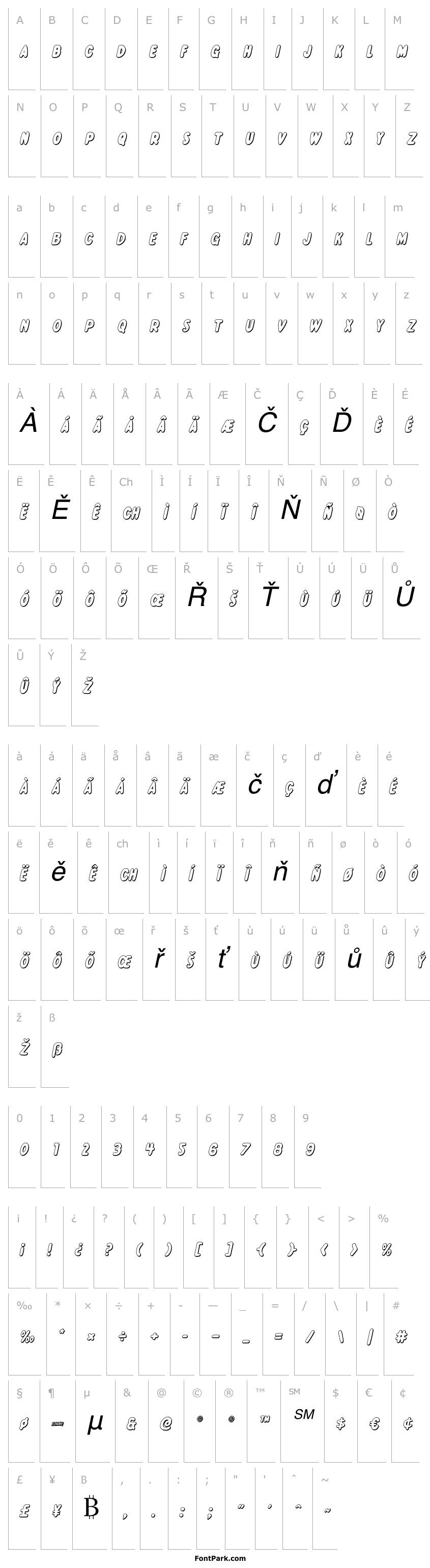 Overview Excelsior Comics 3D Italic